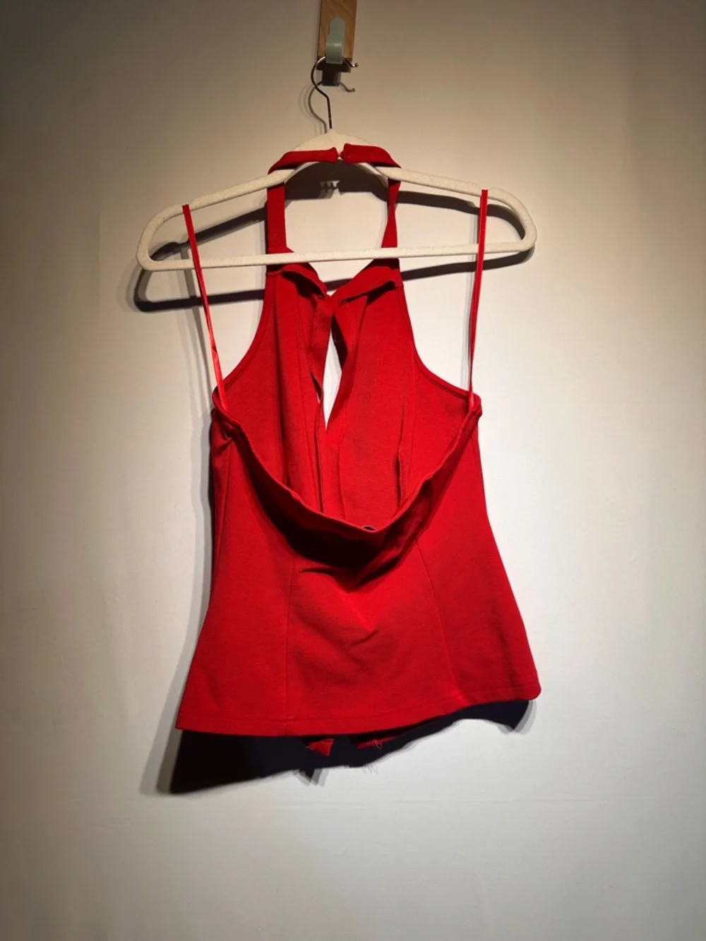 Maeve Red Halter Top with Rhinestone Bow Accents - Picture 7 of 8